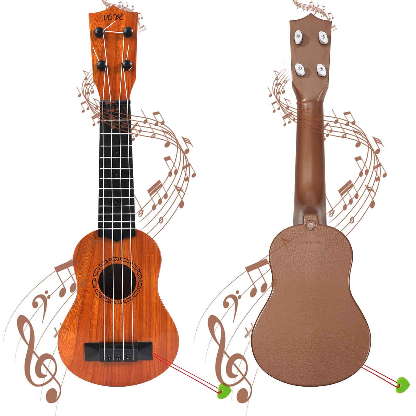Raimy 17in Kids Ukulele – 4-String Mini Guitar for Beginners | Burlywood