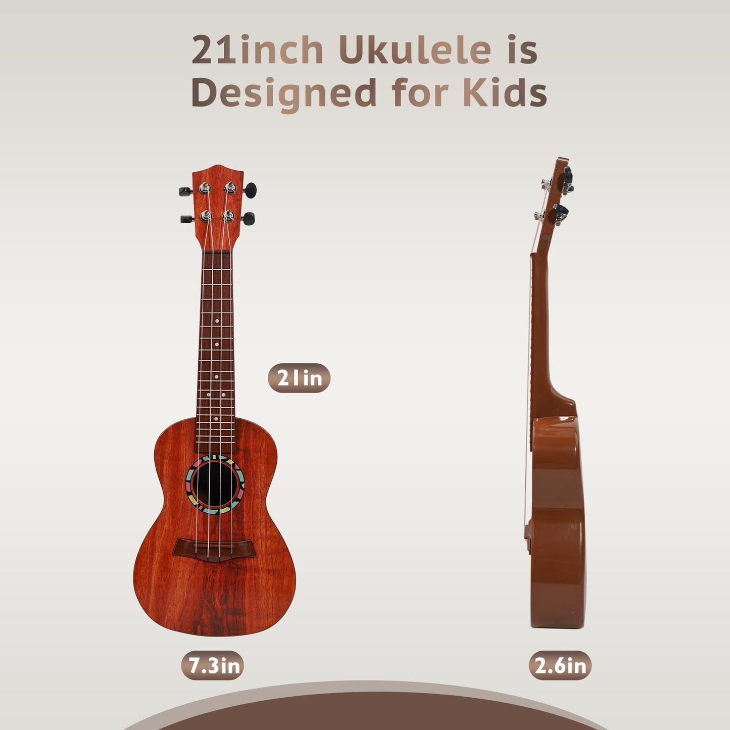 Raimy Kids Guitar Ukulele 21in – Beginner Instrument for Ages 3-7 with Authentic Tone