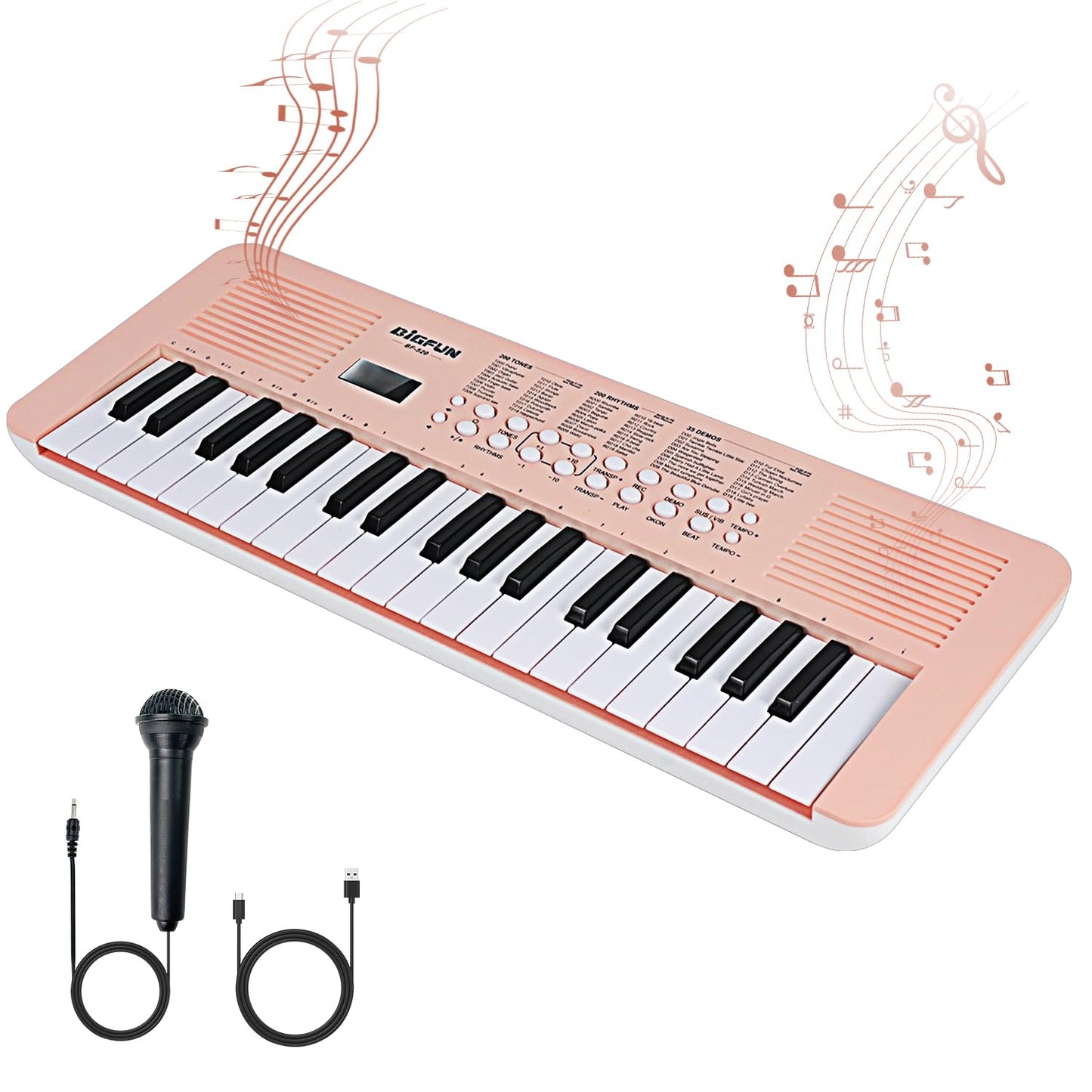 Raimy Kids Keyboard Piano – 37 Keys, Dual Speakers, Mic & LED Learning Screen