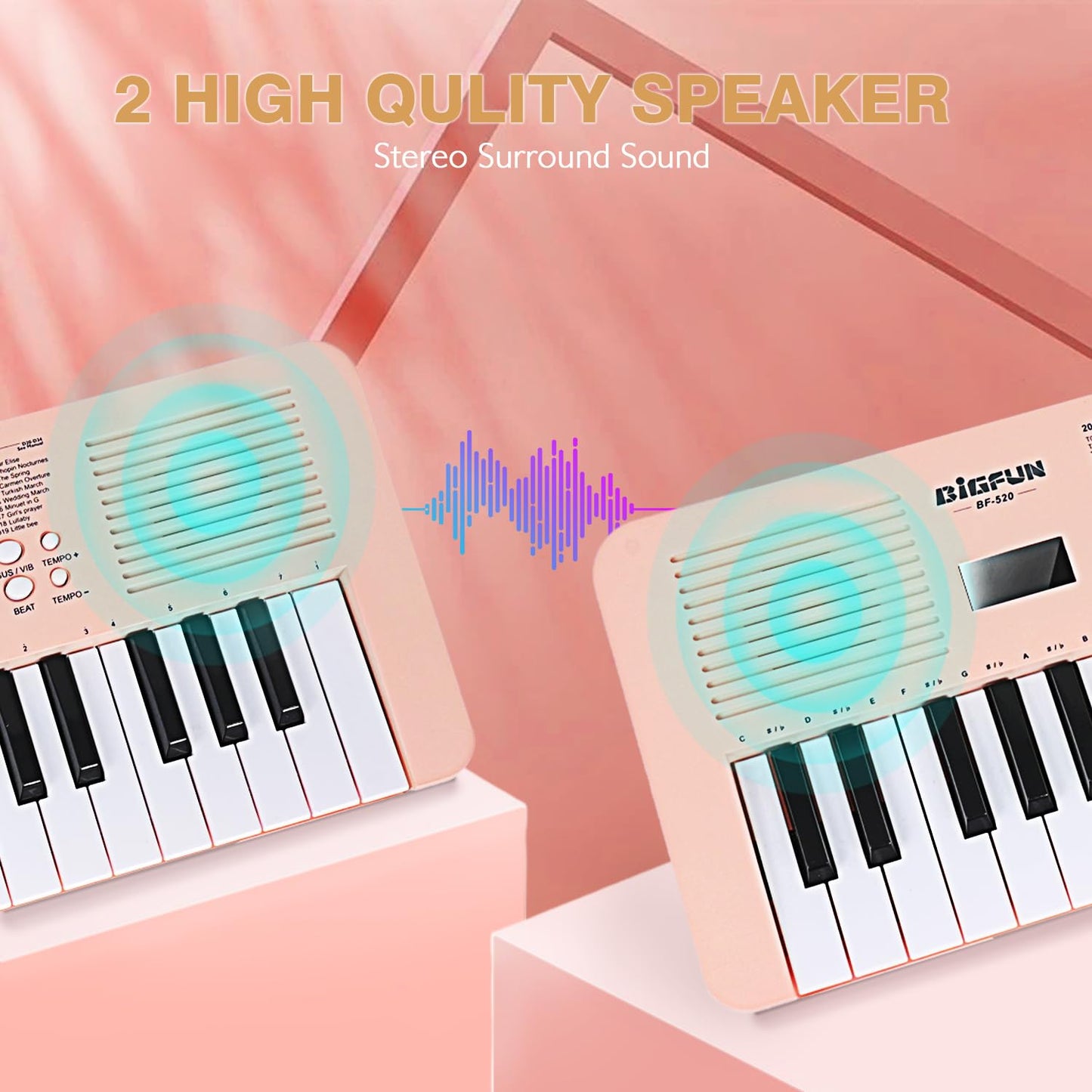 Raimy Kids Keyboard Piano – 37 Keys, Dual Speakers, Mic & LED Learning Screen