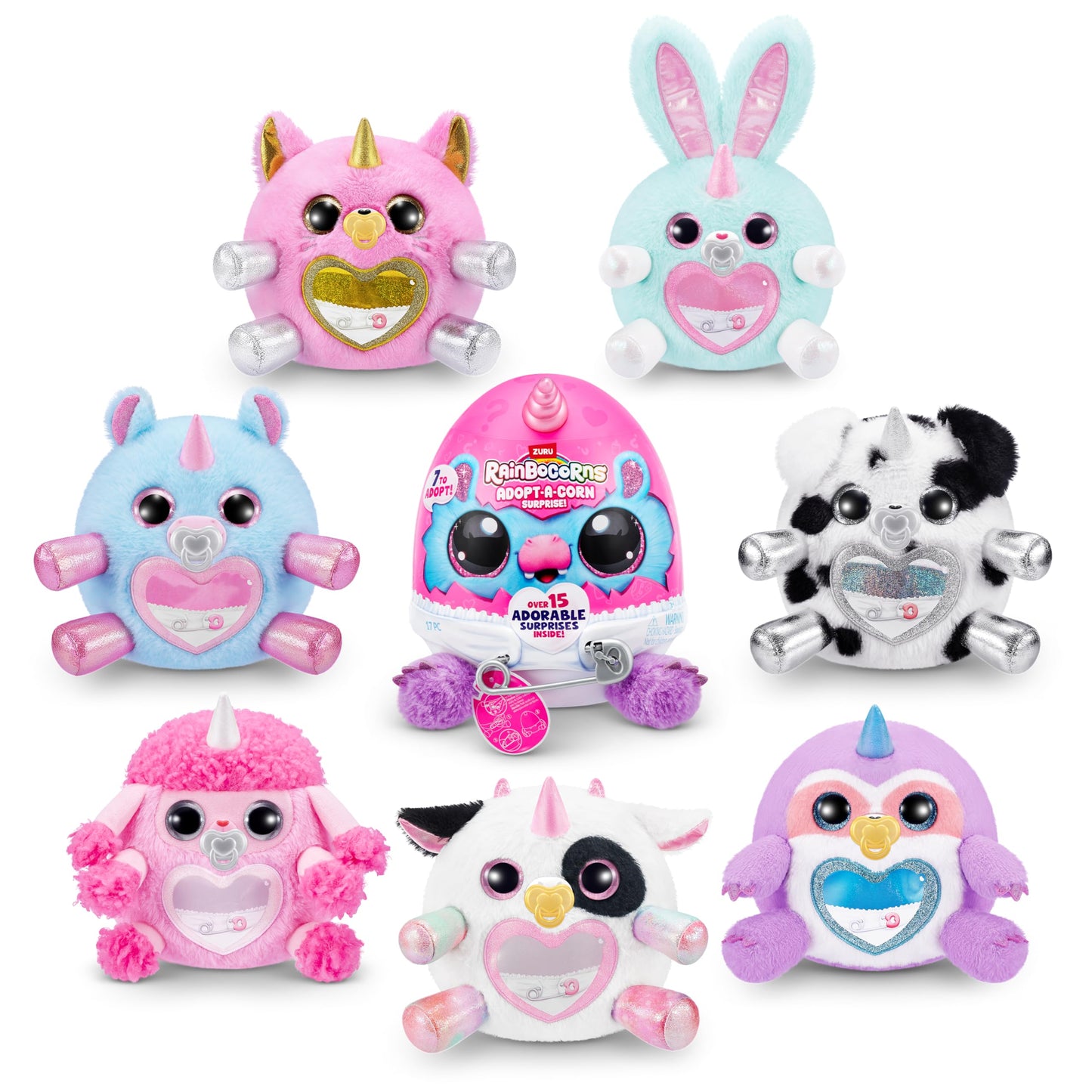 Rainbocorns Adopt-A-Corn Surprise (Bunny) – 15+ Surprises, Collectible Plush Eggs for Kids 3+