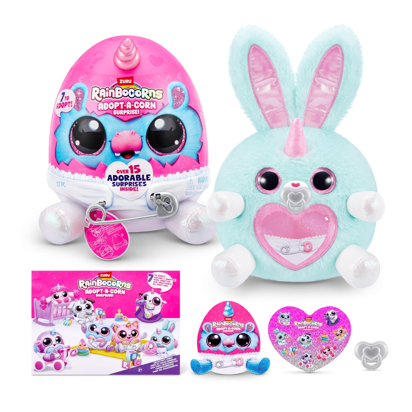 Rainbocorns Adopt-A-Corn Surprise (Bunny) – 15+ Surprises, Collectible Plush Eggs for Kids 3+