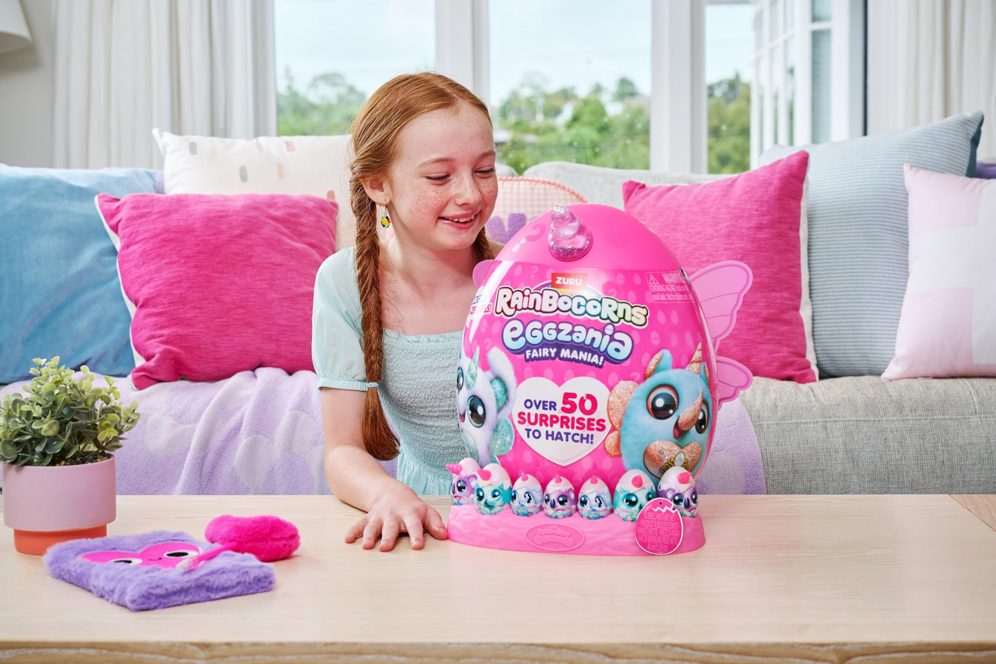 Rainbocorns Eggzania Fairy Mania (Rhino) – Plush Toy with 50+ Surprises, Wearable Fairy Accessories