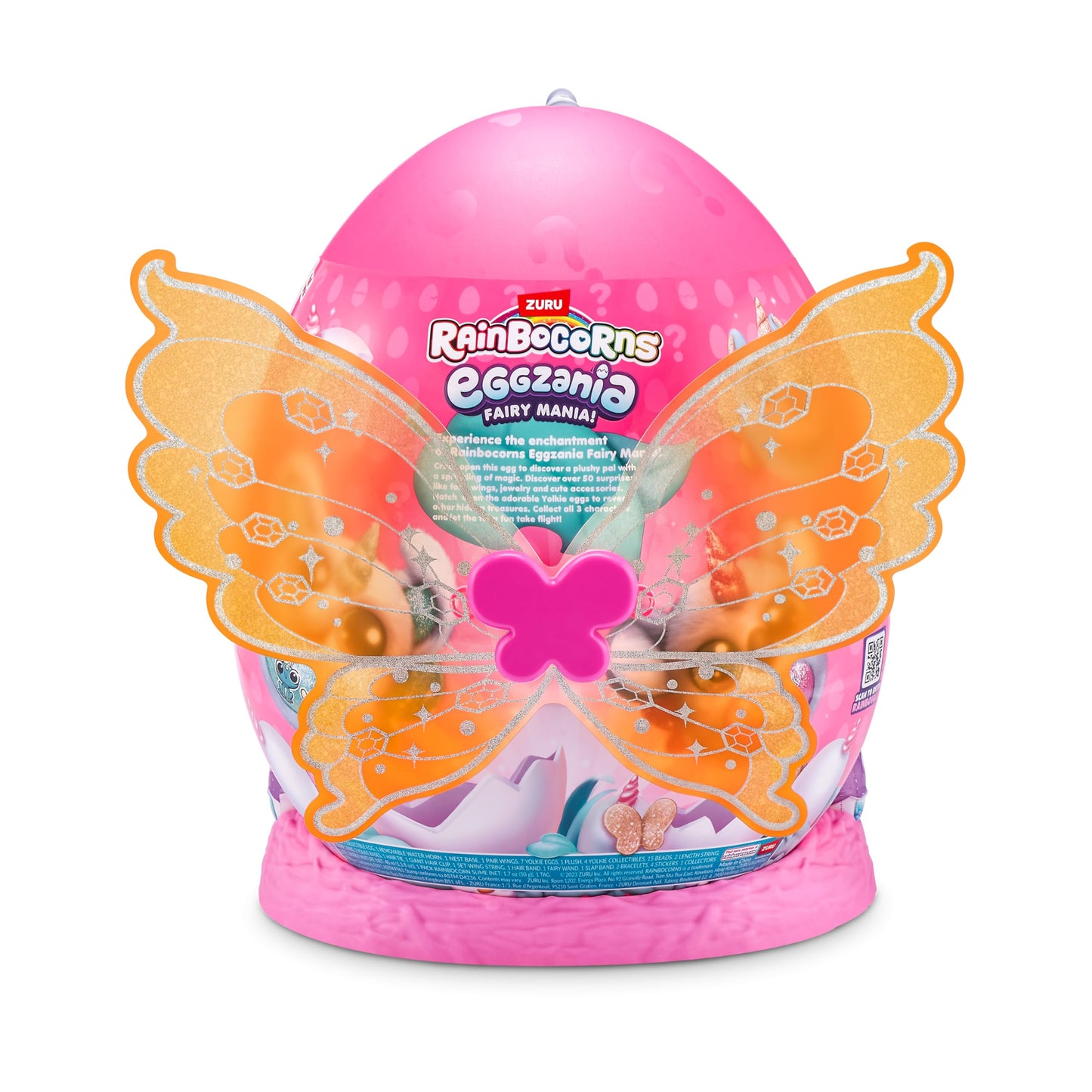 Rainbocorns Eggzania Fairy Mania (Rhino) – Plush Toy with 50+ Surprises, Wearable Fairy Accessories