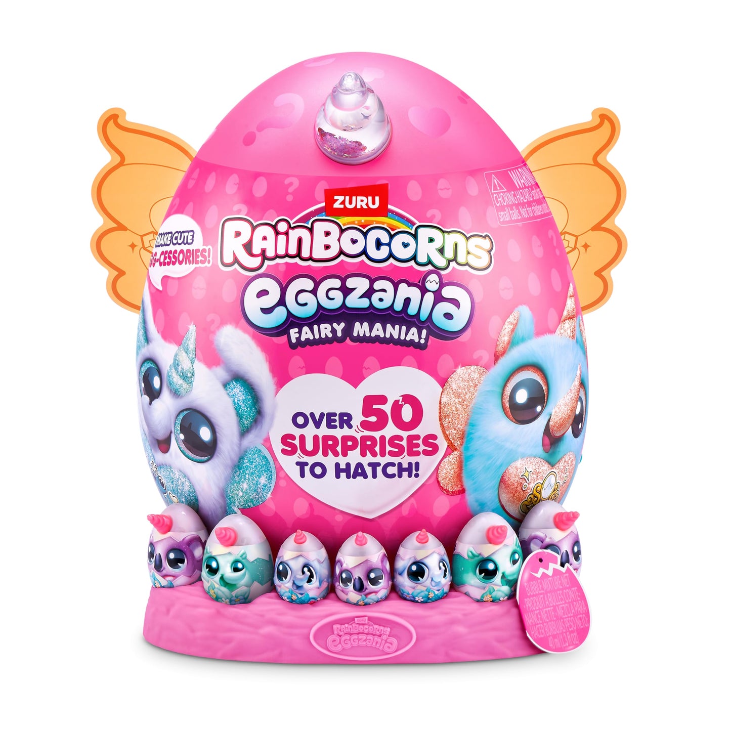 Rainbocorns Eggzania Fairy Mania (Rhino) – Plush Toy with 50+ Surprises, Wearable Fairy Accessories