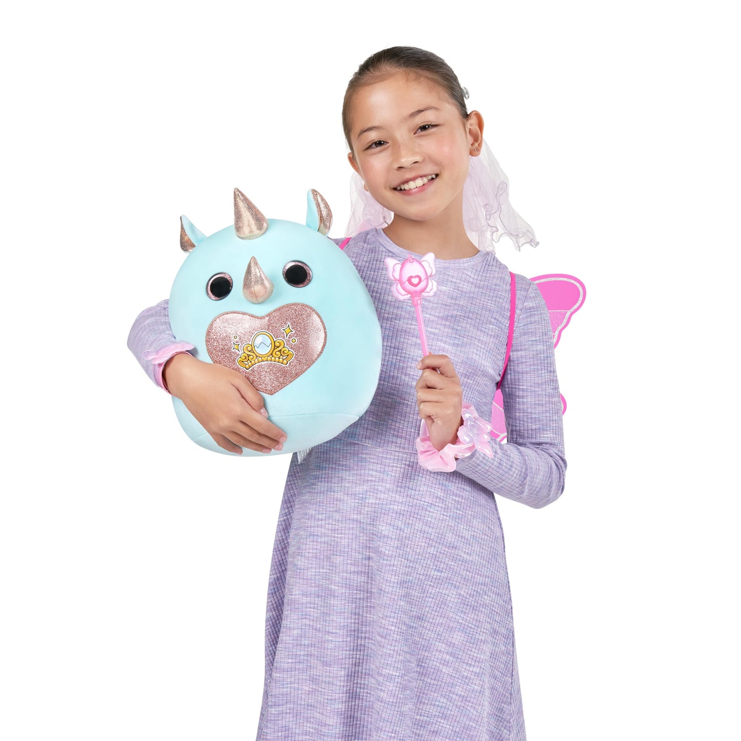 Rainbocorns Eggzania Fairy Mania (Rhino) – Plush Toy with 50+ Surprises, Wearable Fairy Accessories