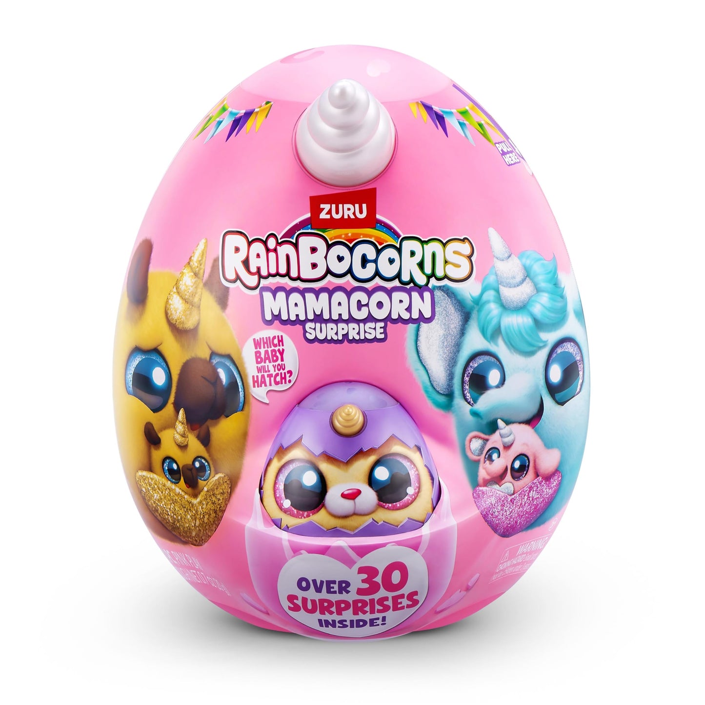 Rainbocorns Mama Corn Surprise Toy Set — 7 Plush Surprises in an Egg