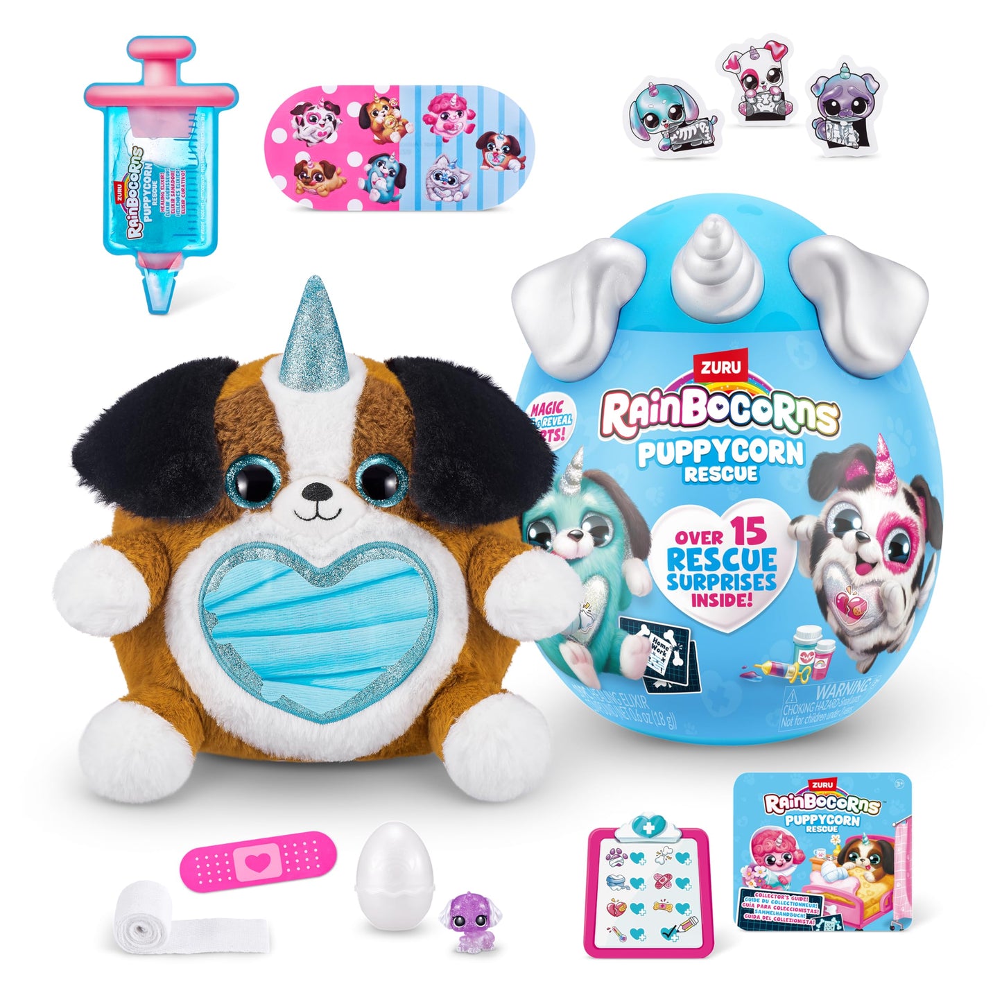 Rainbocorns Puppycorn Rescue (Shepherd) – Collectible Plush by ZURU | 12+ Surprises