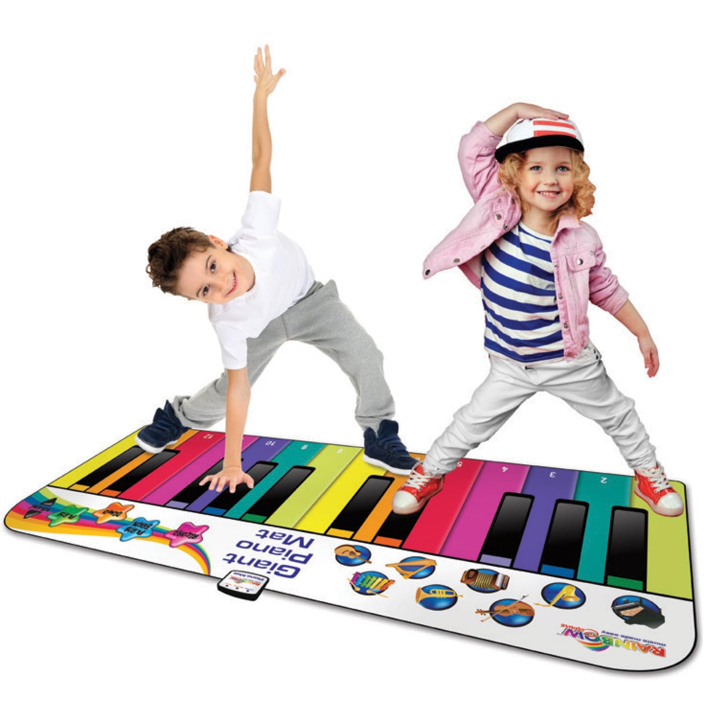 Rainbow Colours Kids Giant Floor Piano Mat (6ft) – Floor Keyboard Toy for Grandkids