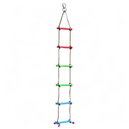 Rainbow Craft 6.6FT Climbing Rope Ninja Ladder for Kids – Ninja Warrior Obstacle Course Accessory
