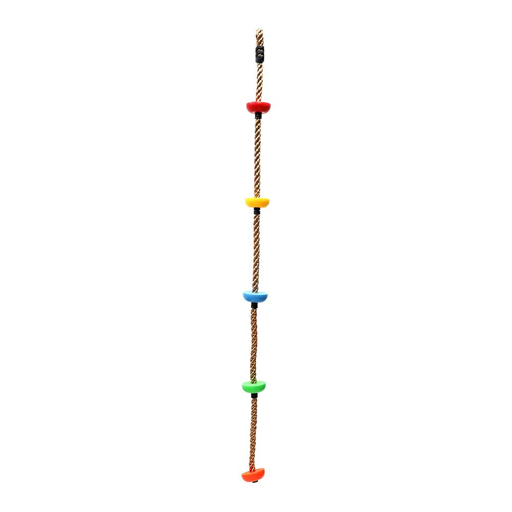 Rainbow Craft Colorful Climbing Rope - 6.5ft with 5 Knotted Foot Holders