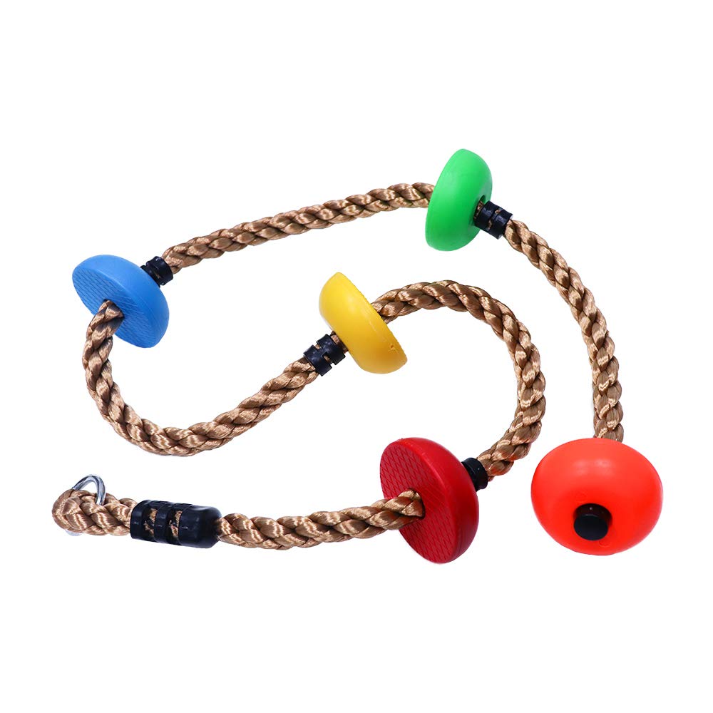 Rainbow Craft Colorful Climbing Rope - 6.5ft with 5 Knotted Foot Holders