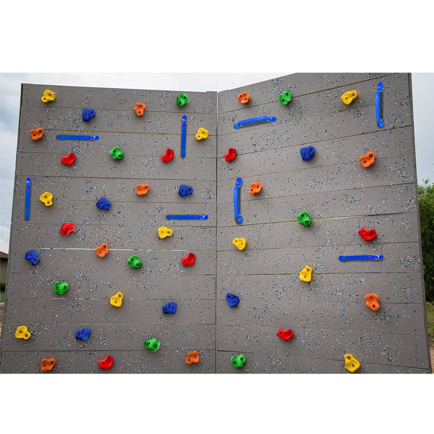 Rainbow Craft DIY Monkey Rock Climbing Holds Kit for Kids – 20 Holds, 2 Handles, 8ft Rope