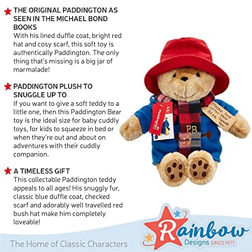 Rainbow Designs Paddington Bear 60th Anniversary Plush with Scarf – Classic Collectible
