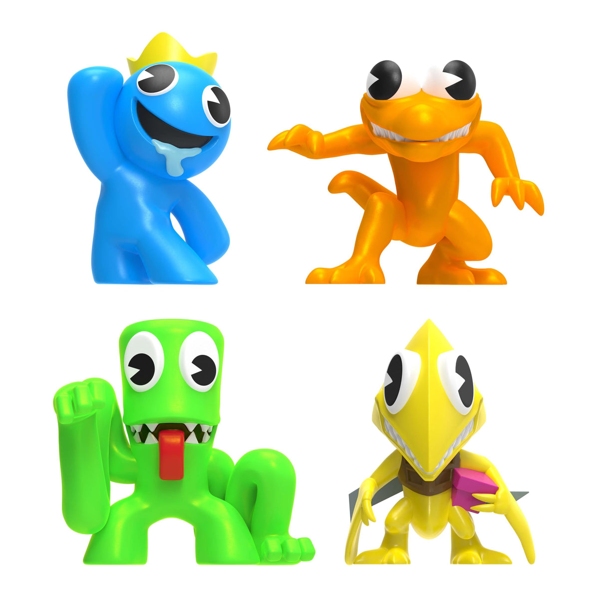 Rainbow Friends Neon Minifigure 4-Pack (Series 2) - 2.5-Inch Collectible Figures