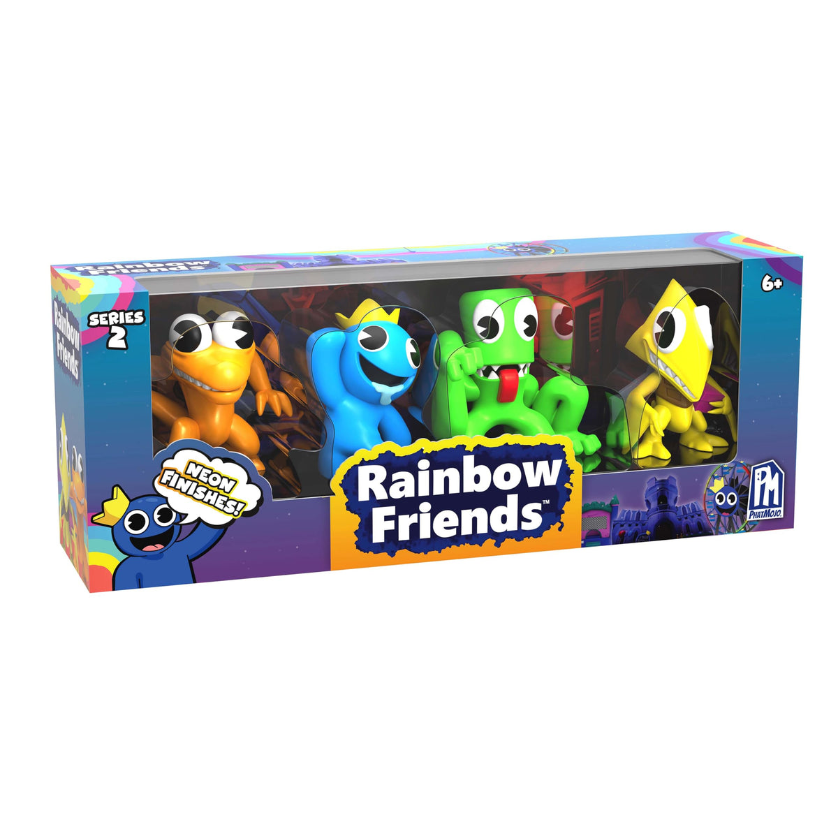 Rainbow Friends Neon Minifigure 4-Pack (Series 2) - 2.5-Inch Collectible Figures