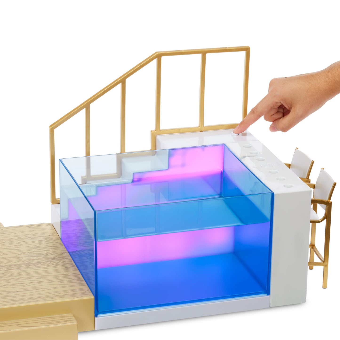 Rainbow High Color Change Pool Playset: 7-in-1 LED Pool & Adjustable Umbrella