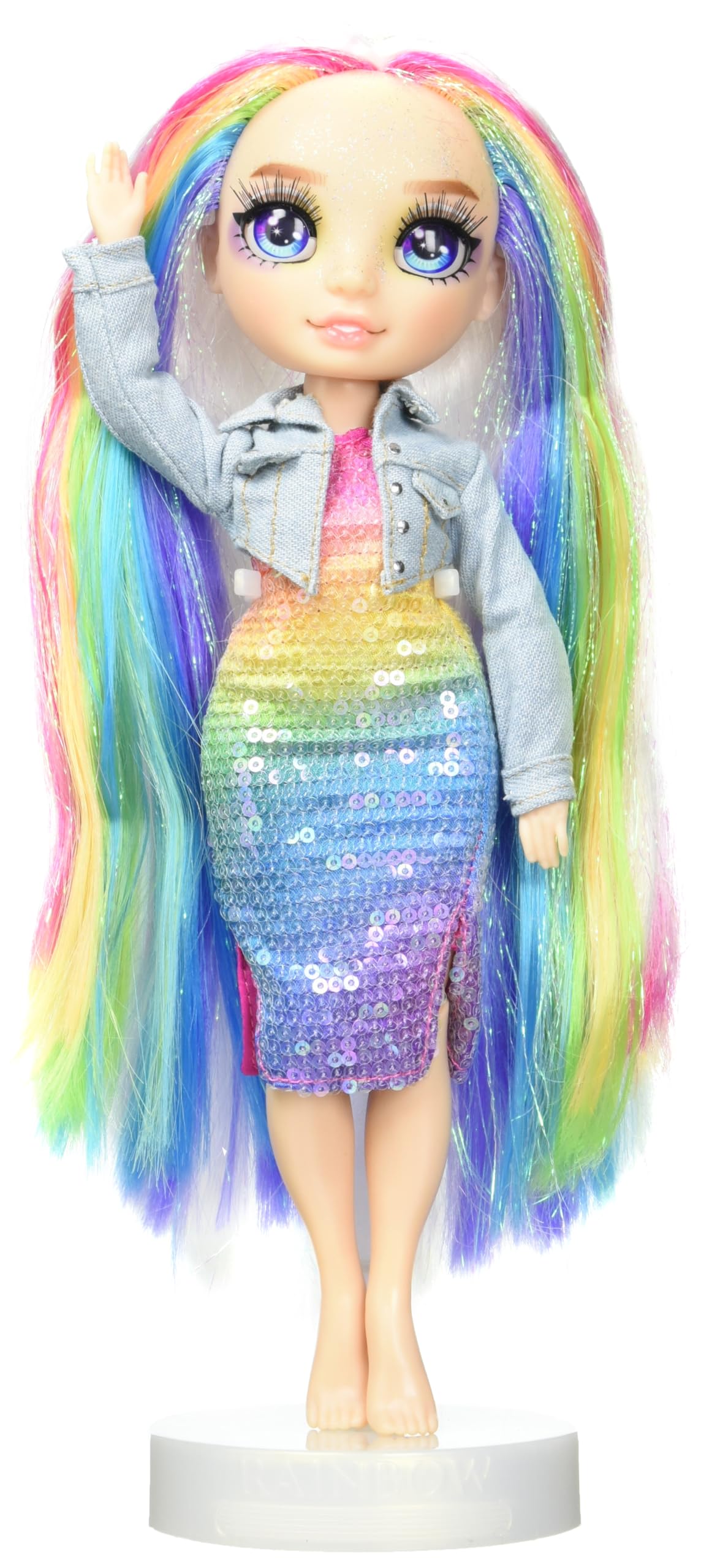 Rainbow High Amaya 11-Inch Shimmer Posable Doll with DIY Sparkle Slime Kit & Magical Pet