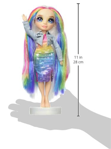 Rainbow High Amaya 11-Inch Shimmer Posable Doll with DIY Sparkle Slime Kit & Magical Pet