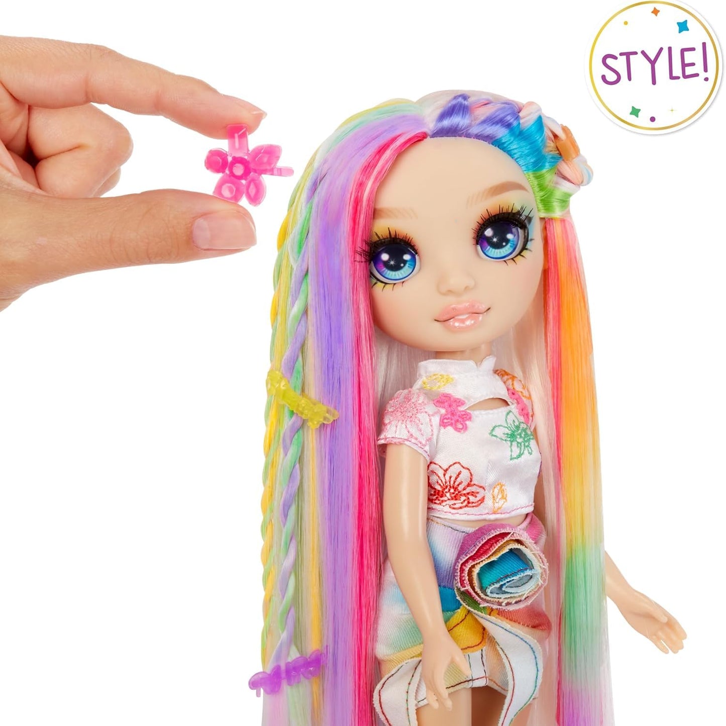 Rainbow High Hair Chalk & Style Amaya – 11” Doll | Washable Rainbow Hair Chalk Kit