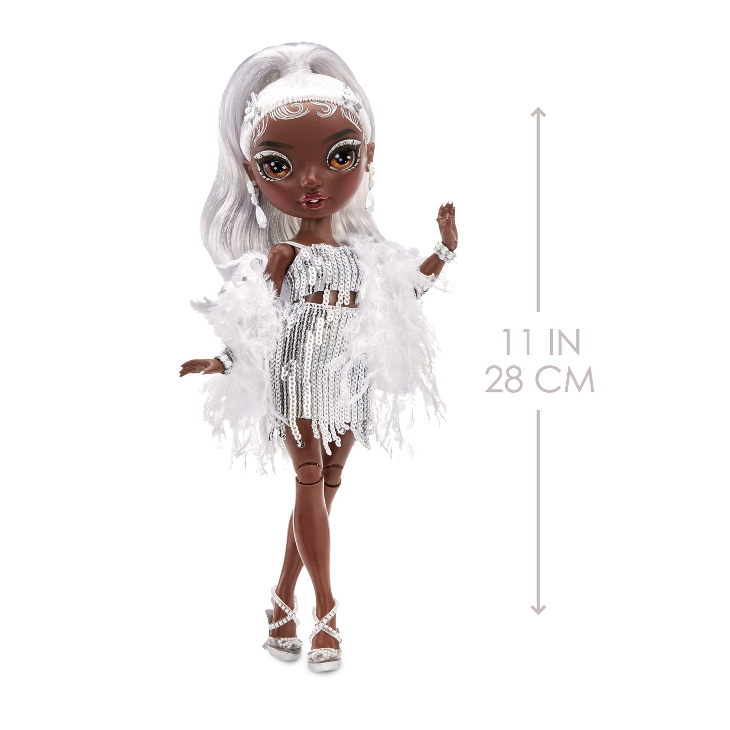 Rainbow High Rainbow Vision Rainbow Divas Ayesha Sterling (Silver) Posable Doll – 2 Designer Outfits & Vanity Playset | Rainbow High