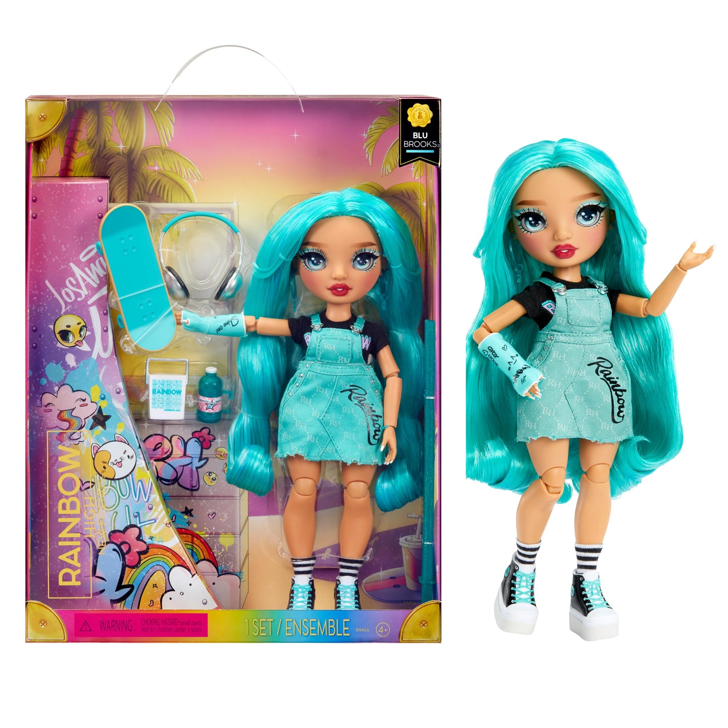 Rainbow High Blu: Blue Fashion Doll with Cast & 10+ Accessories | Gift for Kids 4–12 & Collectors