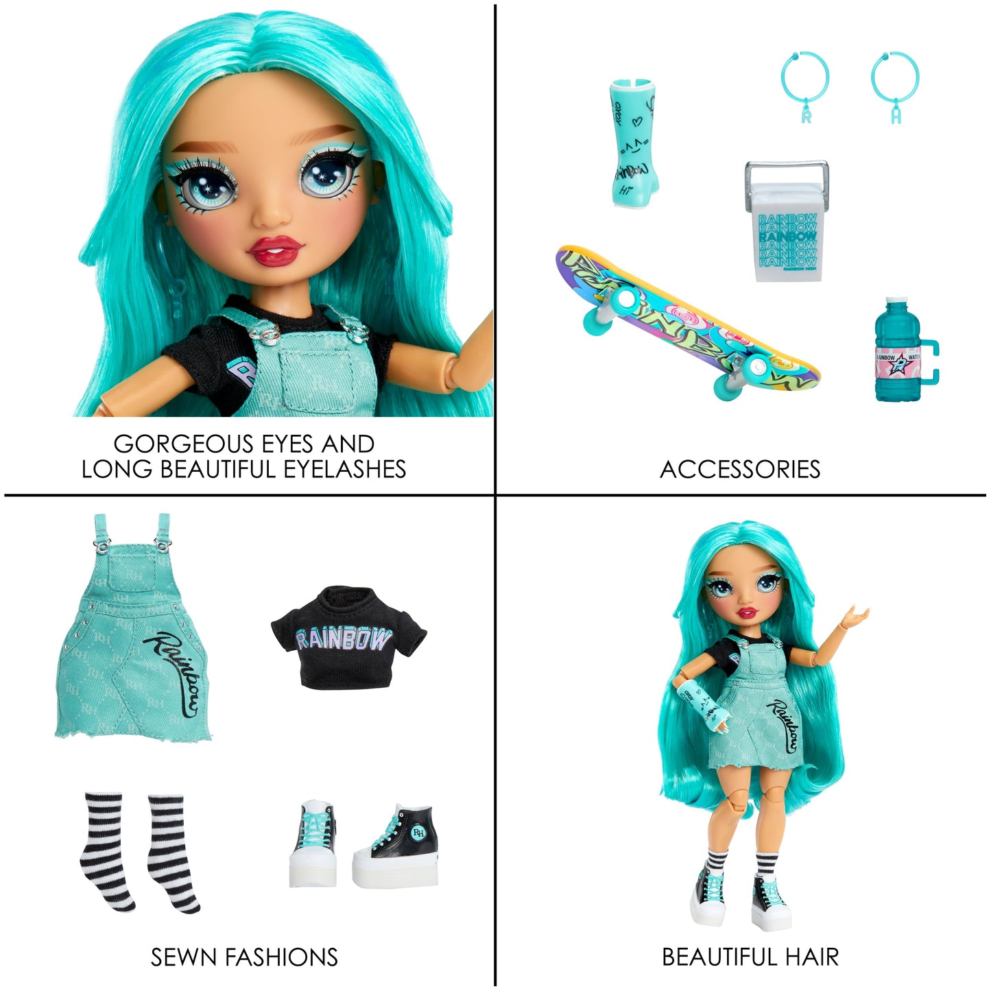 Rainbow High Blu: Blue Fashion Doll with Cast & 10+ Accessories | Gift for Kids 4–12 & Collectors