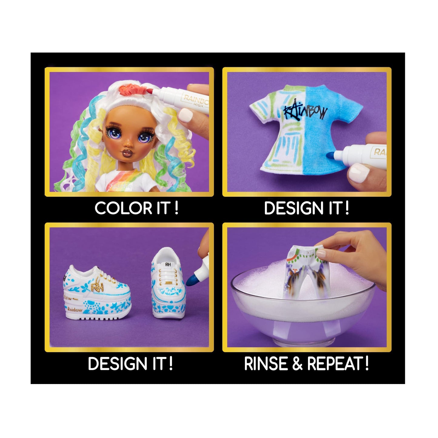 Rainbow High Color & Create Doll – DIY Fashion with Washable Markers (4–12+)