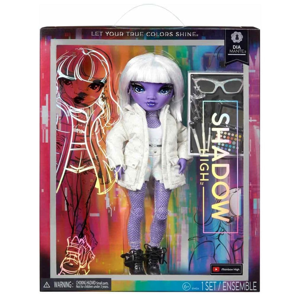 Rainbow High Shadow High Dia Mante Purple Fashion Doll | 10+ Colorful Accessories