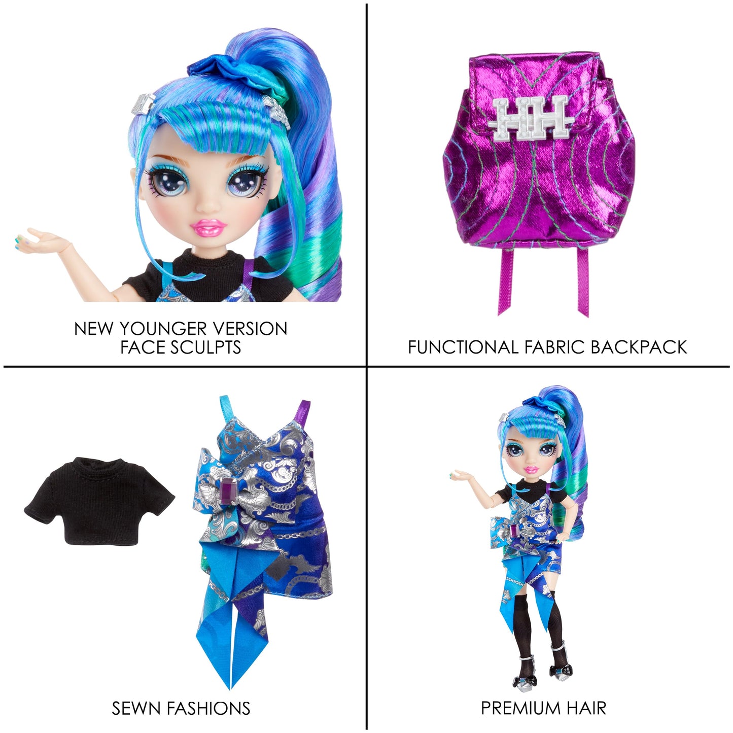 Rainbow High Junior High Special Edition Holly De’Vious - 9-inch Blue/Green Posable Doll