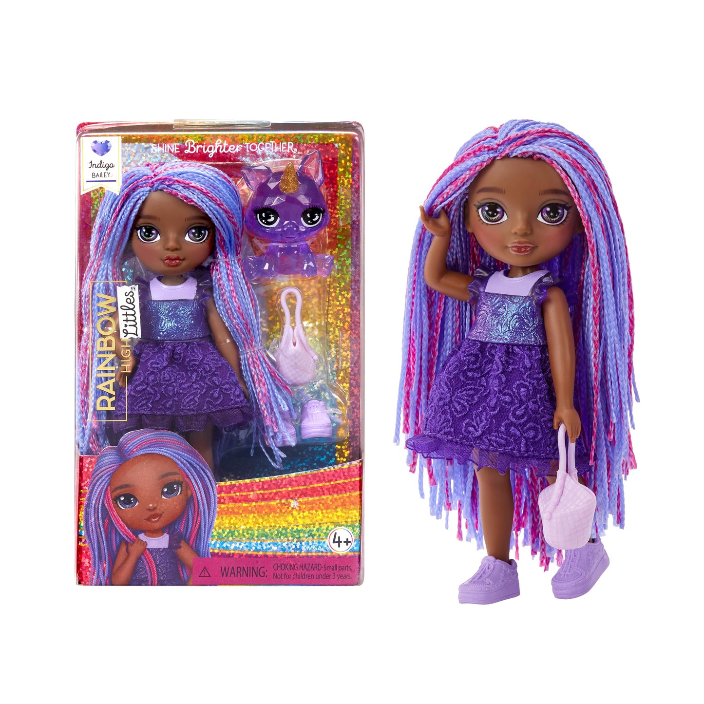 Rainbow High Littles Indigo Bailey – 5.5-inch Poseable Doll with Magical Fox