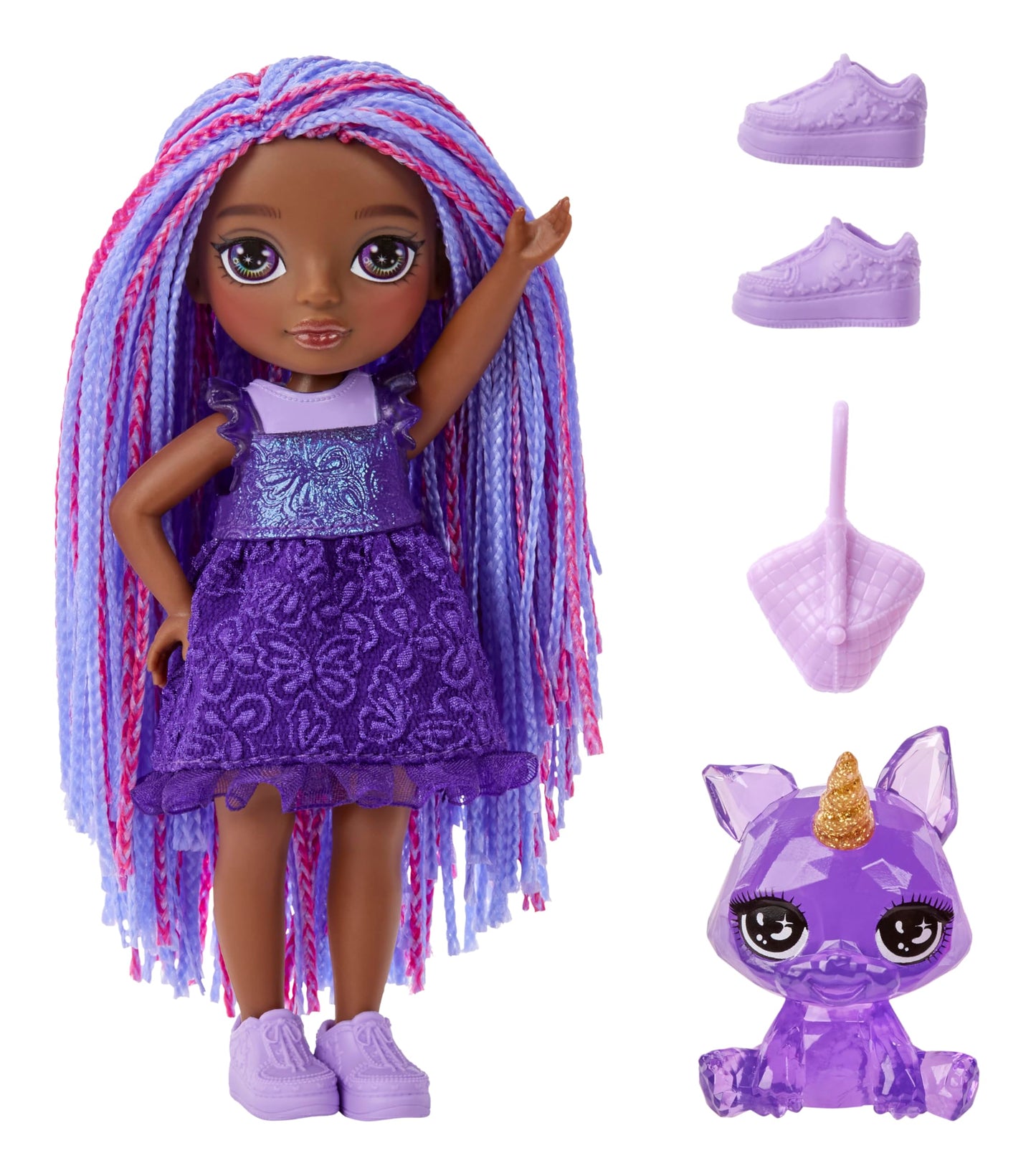 Rainbow High Littles Indigo Bailey – 5.5-inch Poseable Doll with Magical Fox