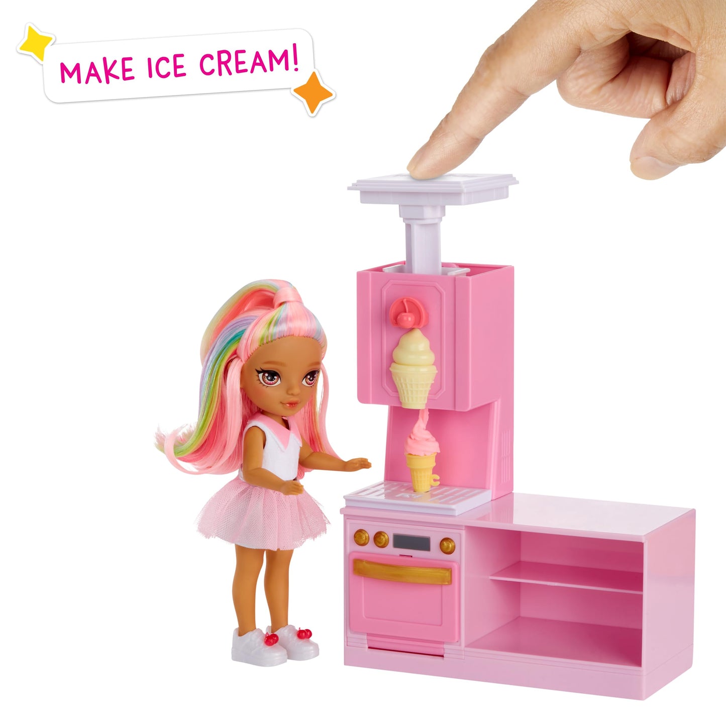 Rainbow High Littles Dessert Shop Playset + Kandy Doll | Ice Cream & Sweets Kit