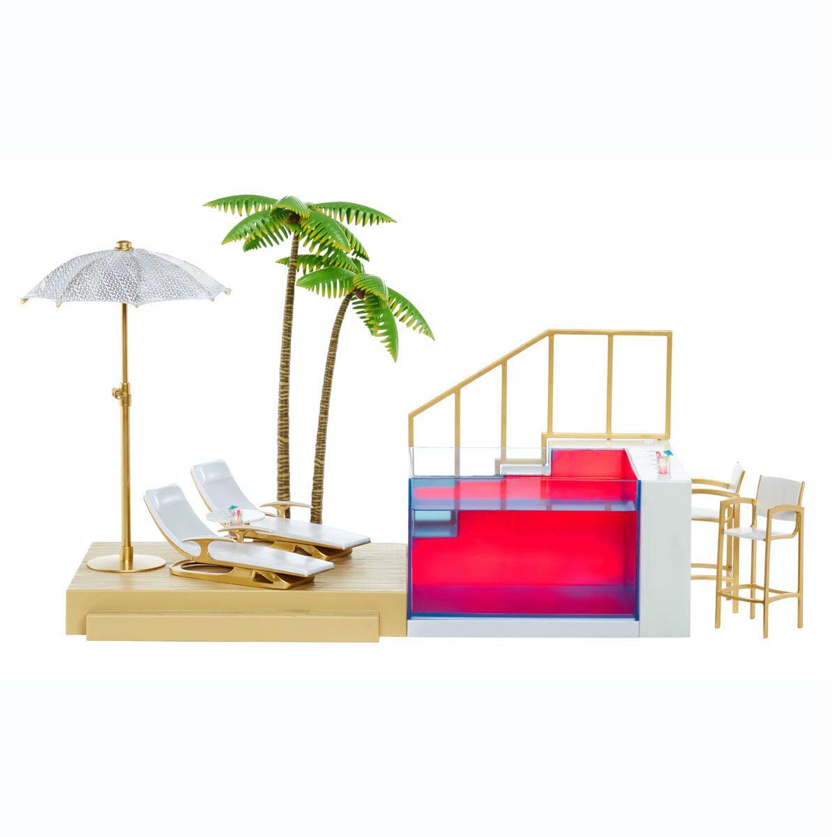 Rainbow High Color Change Pool Playset: 7-in-1 LED Pool & Adjustable Umbrella