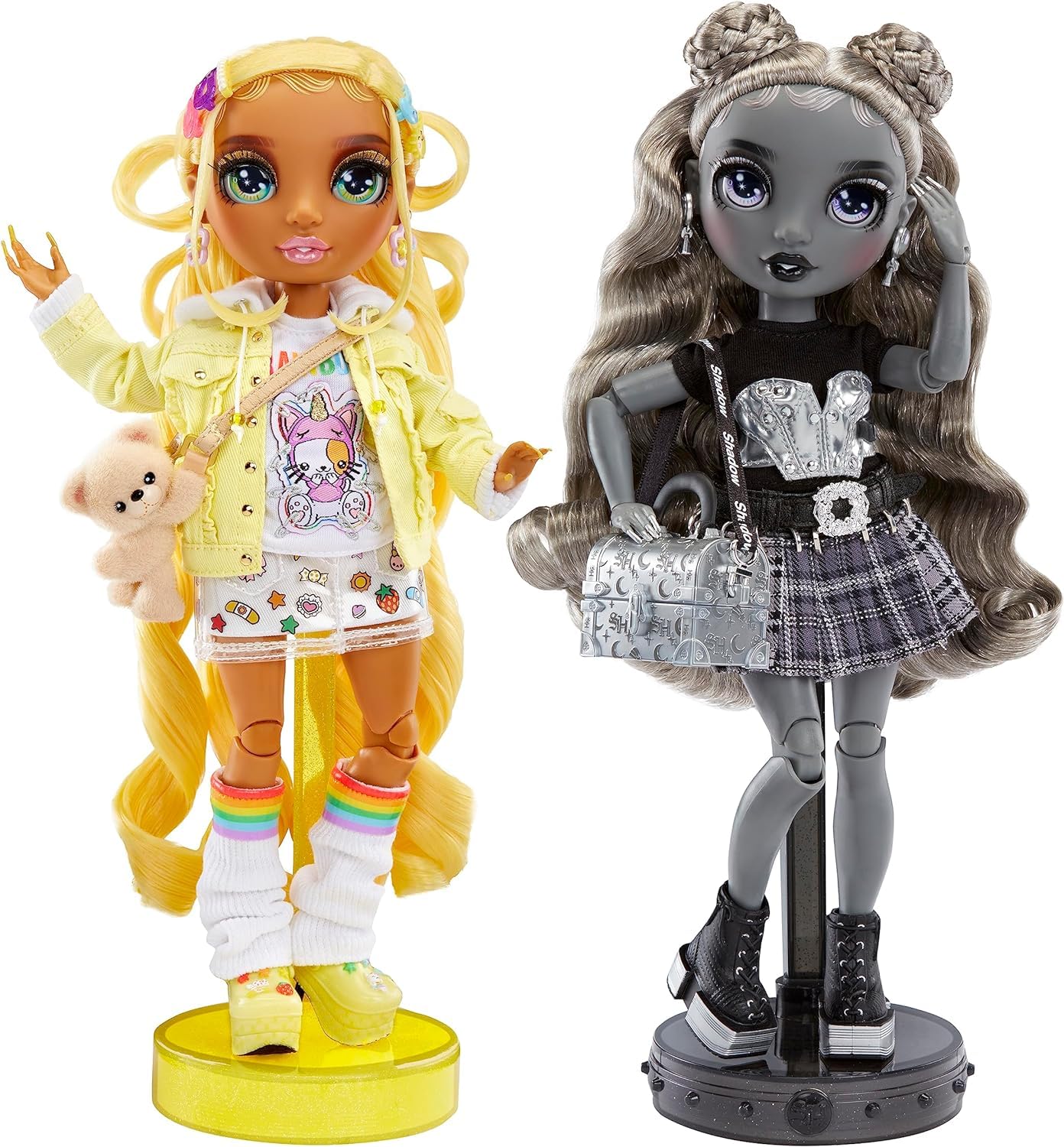 Rainbow High Madison Twins 2-Pack with Mix & Match Outfits – Yellow & Grey