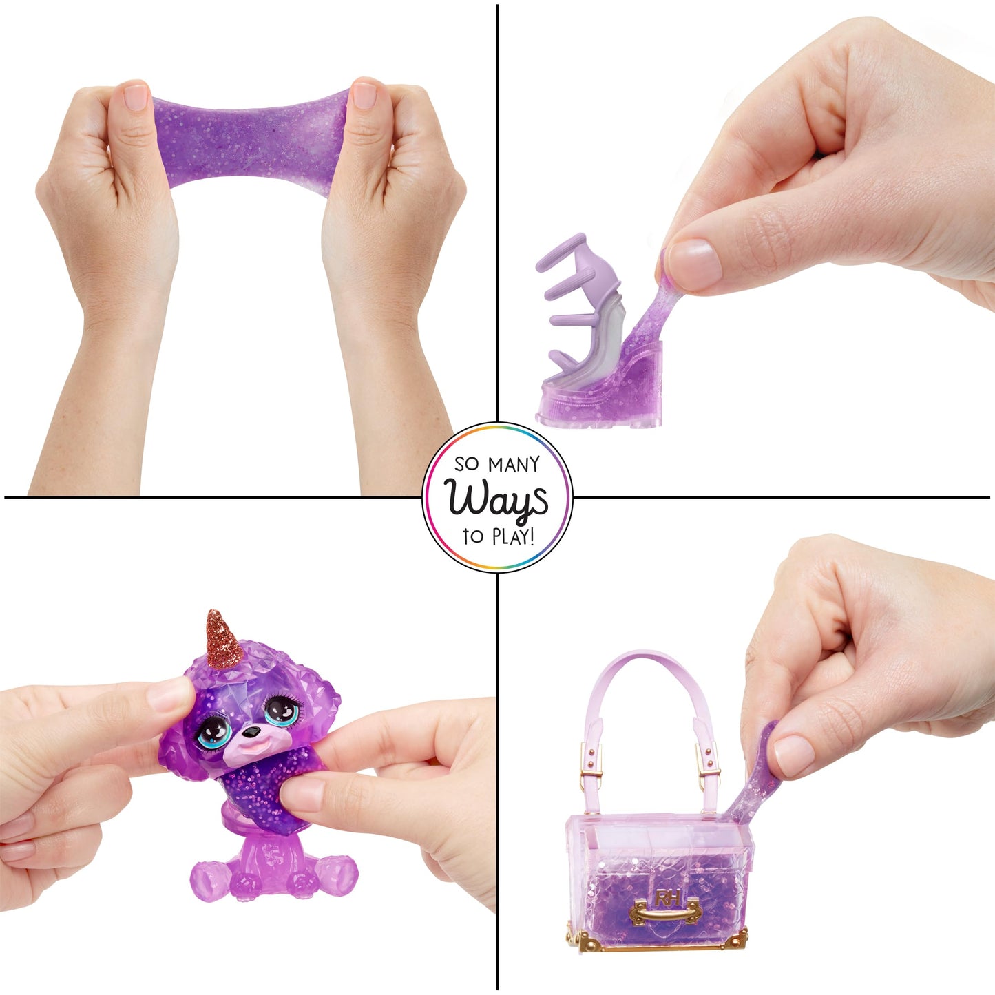 Rainbow High Violet 11-Inch Shimmer Doll with DIY Sparkle Slime Kit & Magical Yeti Pet