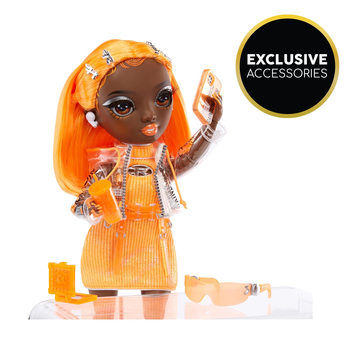 Rainbow High Michelle - Orange Fashion Doll | 10+ Colorful Accessories | Gift for Kids 4–12