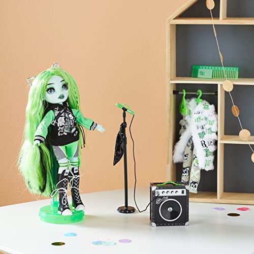 Rainbow Vision Neon Shadow Harley Limestone – Posable Rainbow High Doll with 2 Designer Outfits