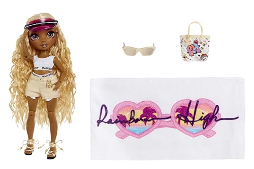 Rainbow High Pacific Coast Harper Dune Sand Fashion Doll – Pool Accessories Playset & Interchangeable Legs