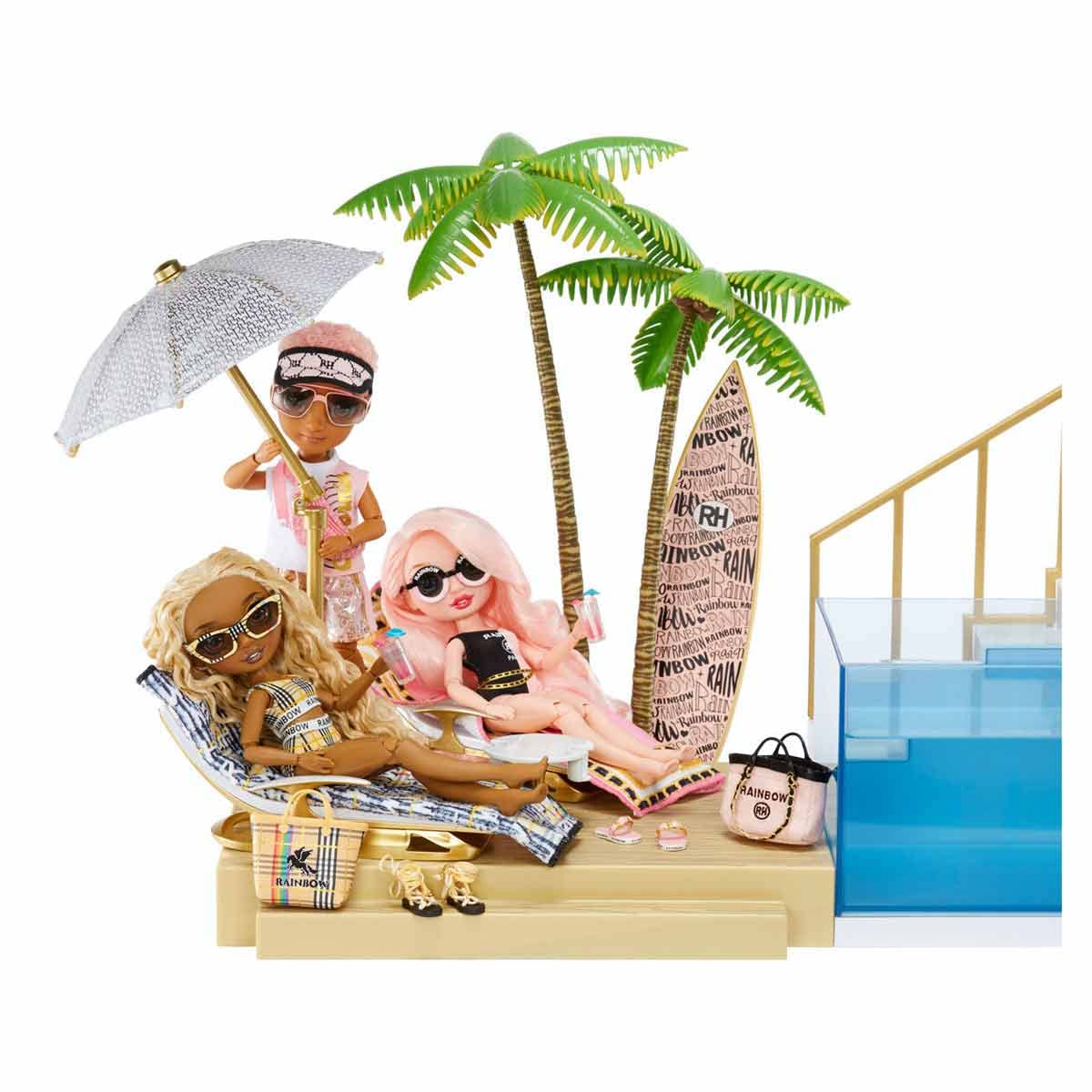 Rainbow High Color Change Pool Playset: 7-in-1 LED Pool & Adjustable Umbrella