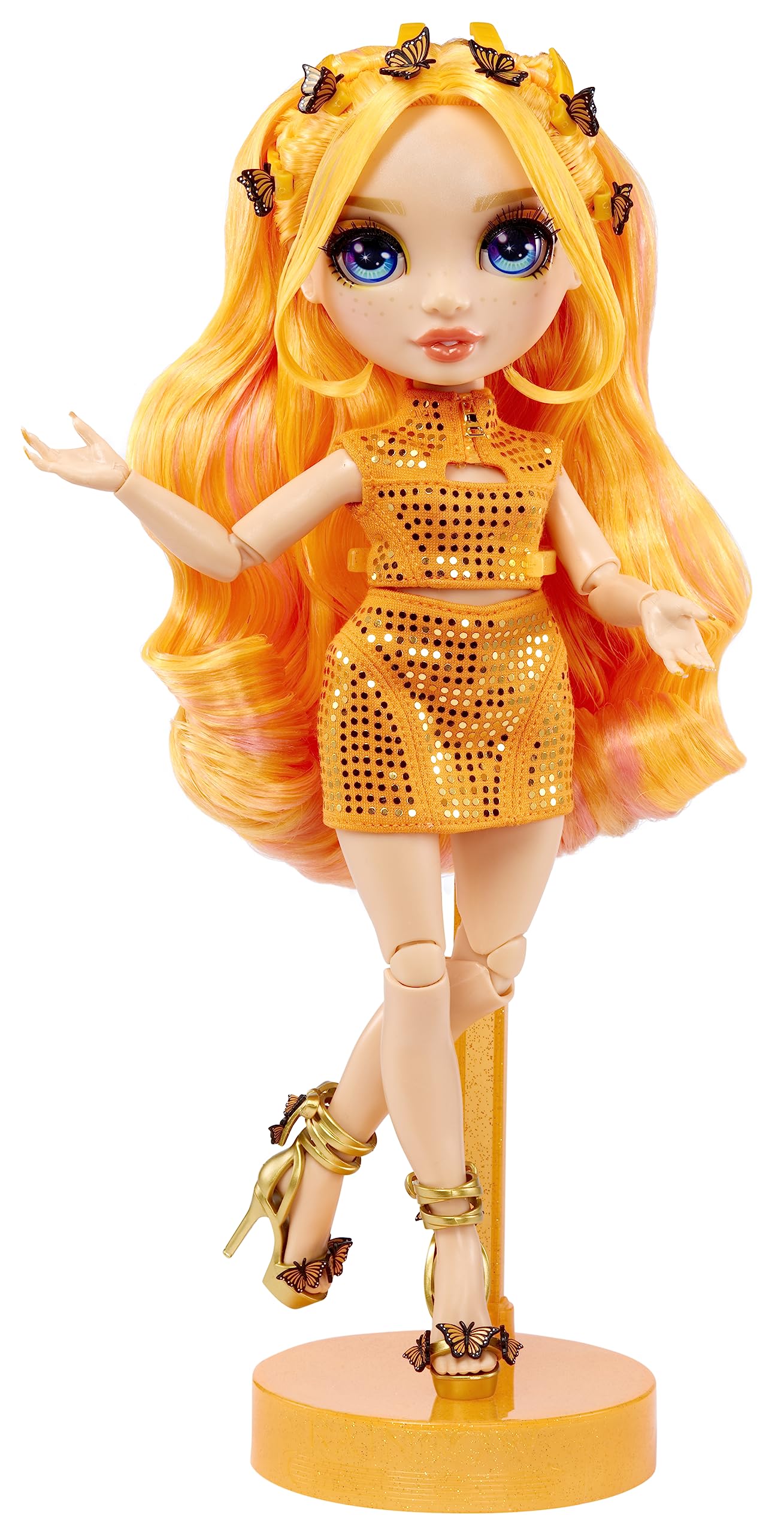 Rainbow High Fantastic Fashion Poppy Rowan – Orange 11-inch Doll & 2 Outfits Playset