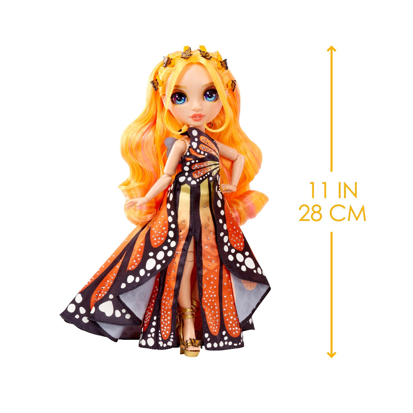Rainbow High Fantastic Fashion Poppy Rowan – Orange 11-inch Doll & 2 Outfits Playset