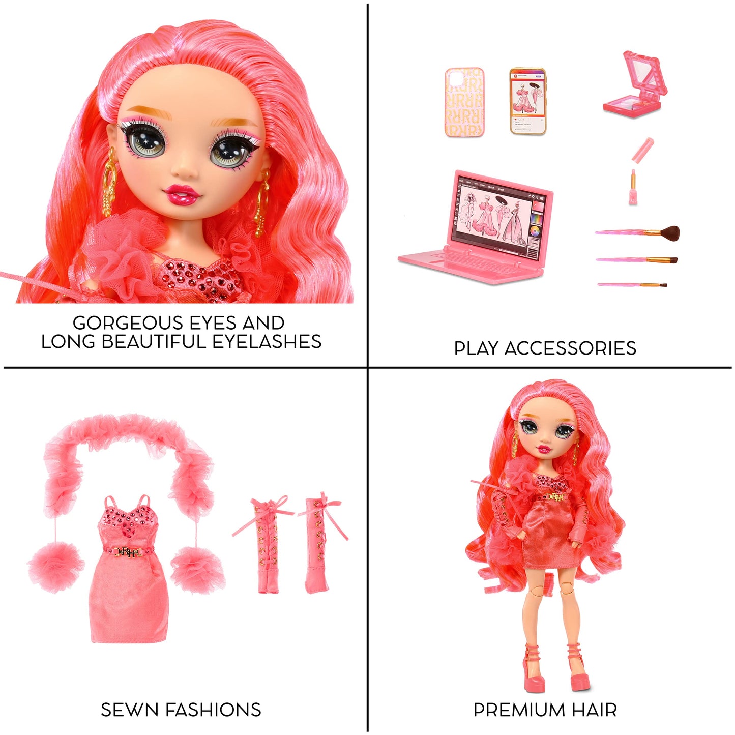 Rainbow High Priscilla - Pink Fashion Doll with 10+ Colorful Accessories | Gift for Kids 4-12