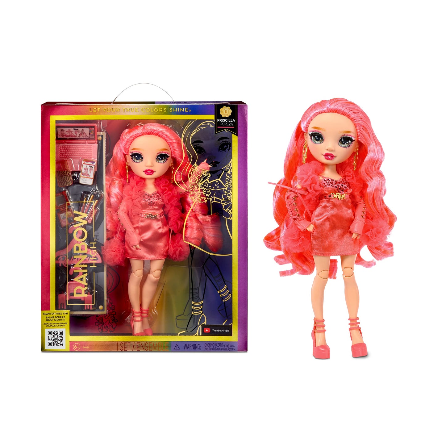 Rainbow High Priscilla - Pink Fashion Doll with 10+ Colorful Accessories | Gift for Kids 4-12