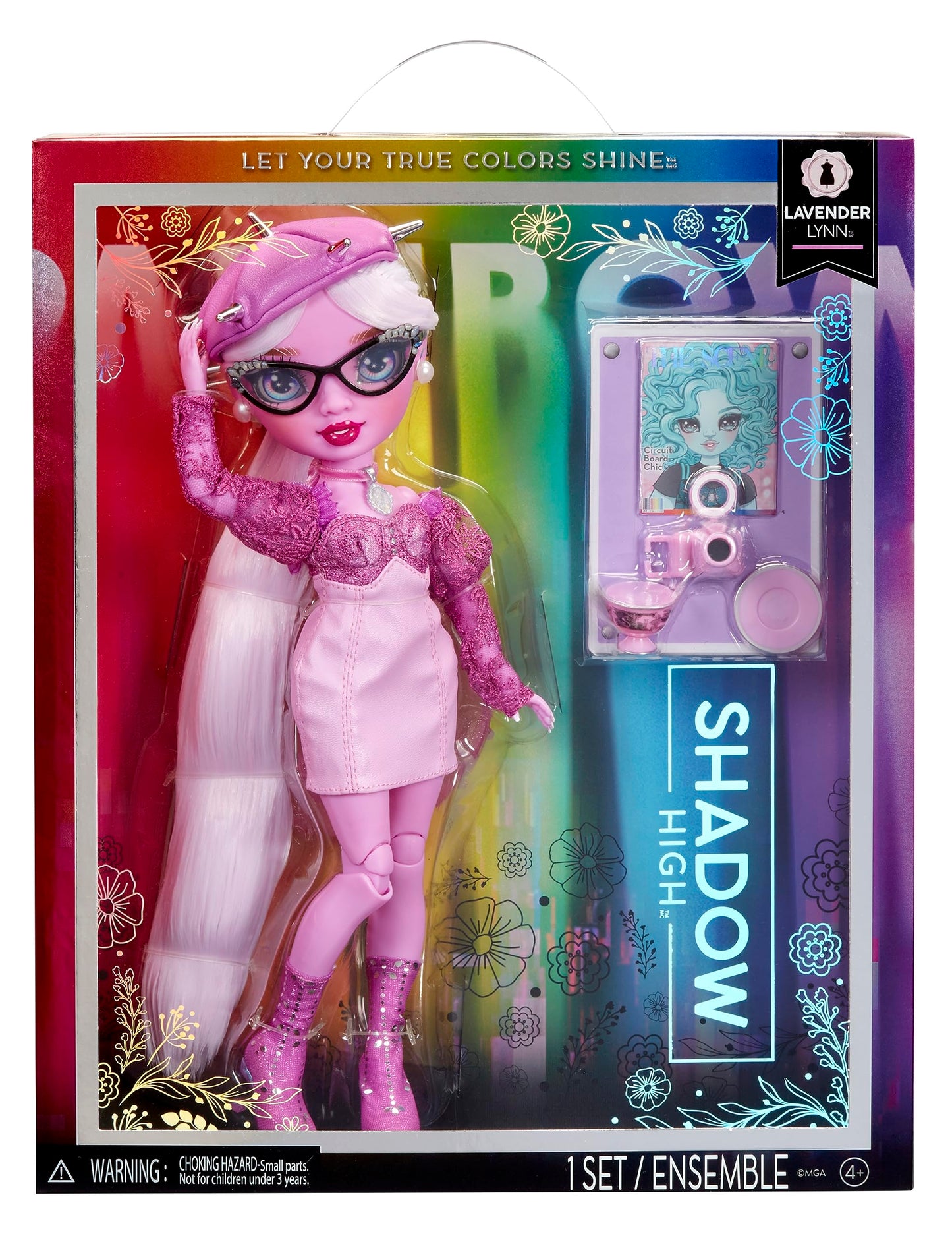 Rainbow High Shadow High Lavender Lynn – Purple Fashion Doll with Extra-Long Hair, Glasses