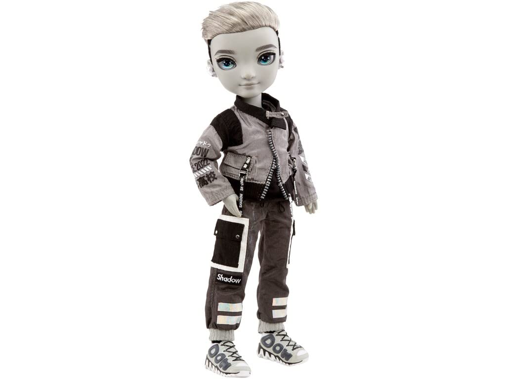 Rainbow High Shadow Series 1 Ash Silverstone – Grey-Scale Boy Fashion Doll, 2 Silver Outfits