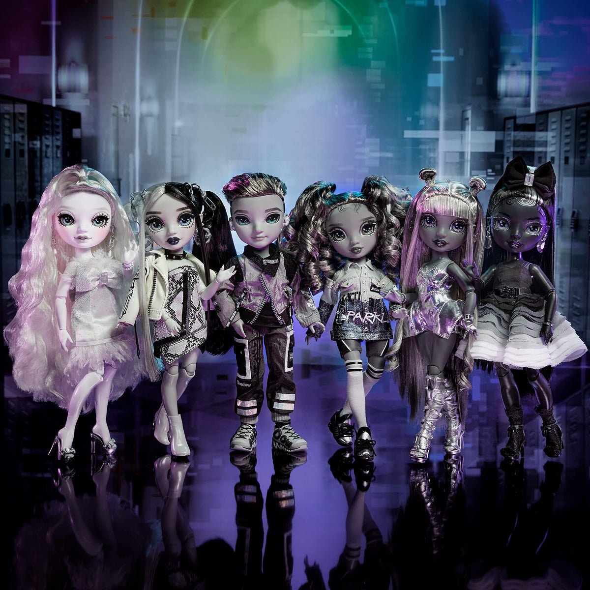 Rainbow High Shadow Series 1 Ash Silverstone – Grey-Scale Boy Fashion Doll, 2 Silver Outfits