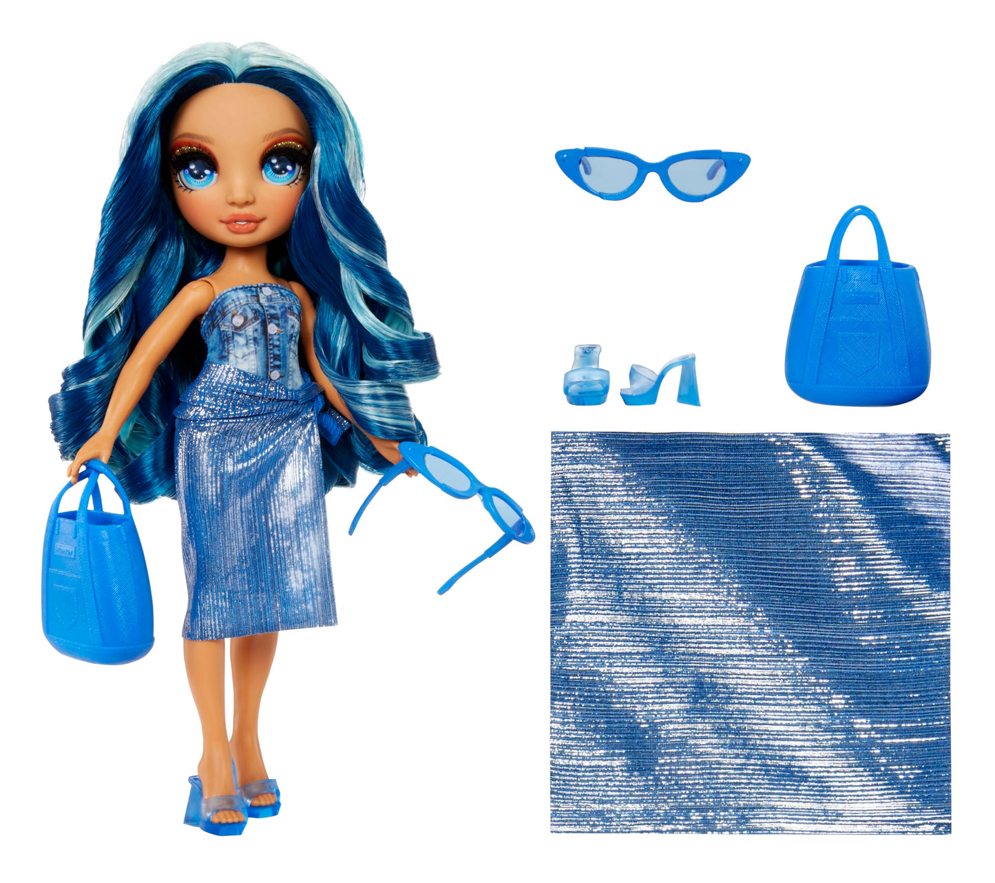 Rainbow High Skyler Swim & Style 11in Doll – 10+ Wrap Styles & Accessories