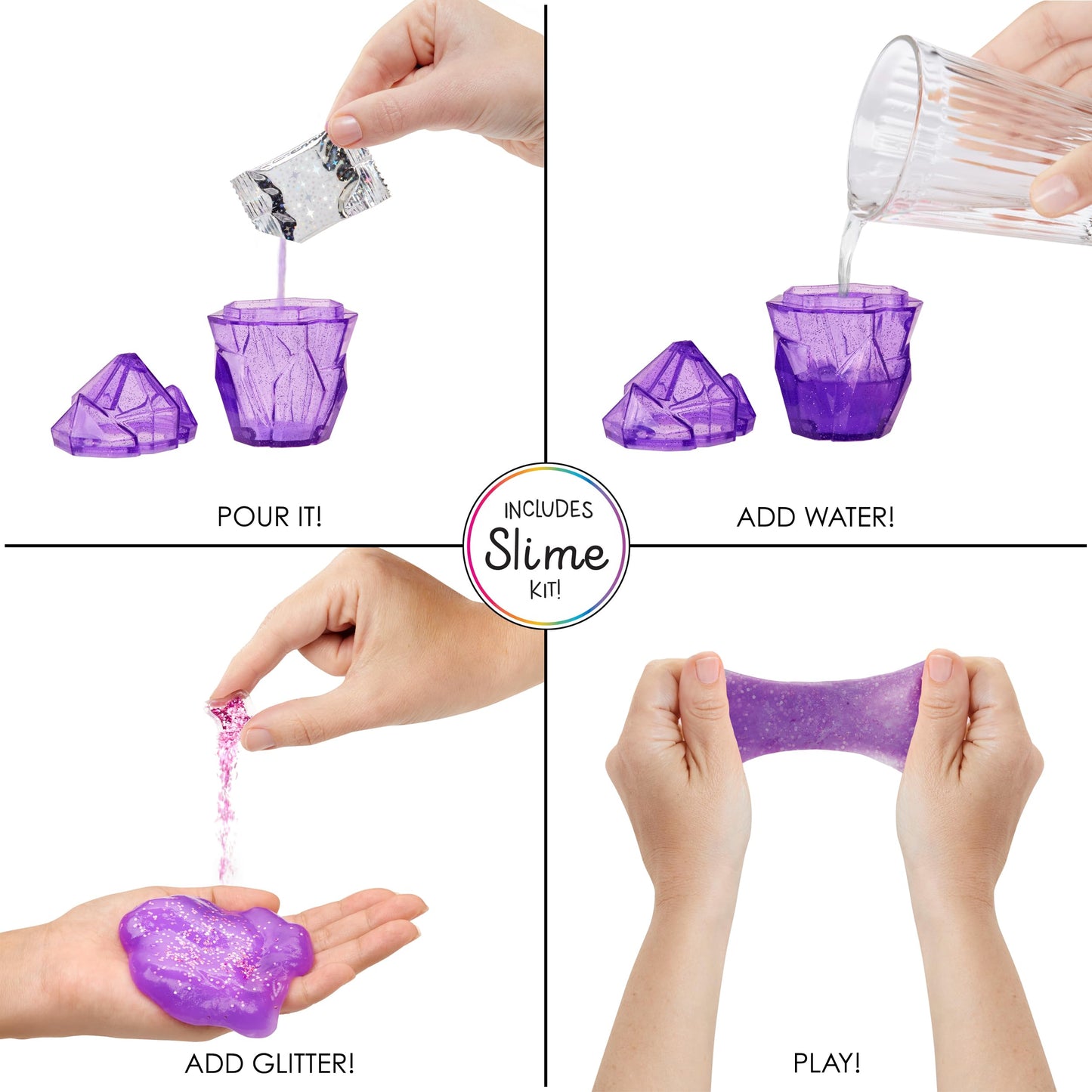 Rainbow High Violet 11-Inch Shimmer Doll with DIY Sparkle Slime Kit & Magical Yeti Pet