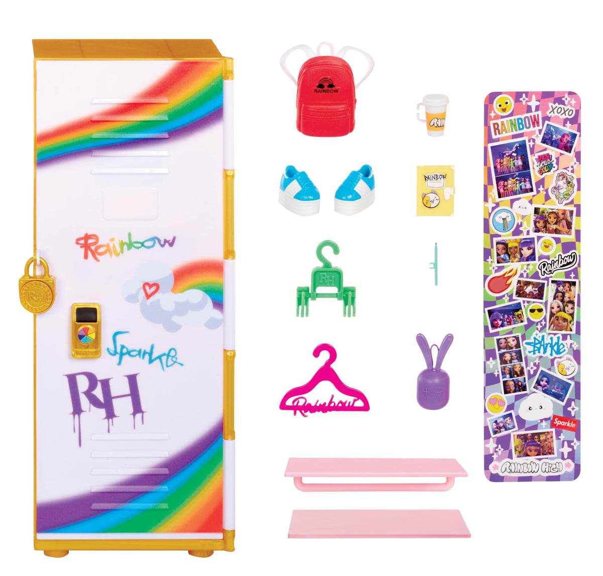 Rainbow High Locker Playset with Shelves & Accessories | Creative Toy Gift for Kids 4–12+